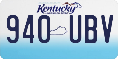 KY license plate 940UBV