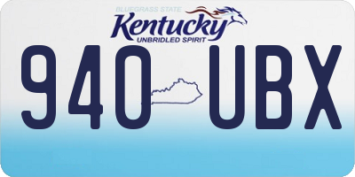 KY license plate 940UBX