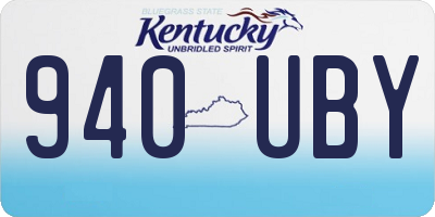 KY license plate 940UBY