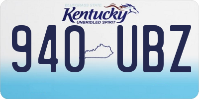 KY license plate 940UBZ