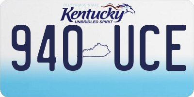 KY license plate 940UCE
