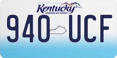 KY license plate 940UCF