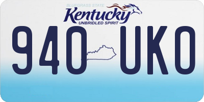 KY license plate 940UKO
