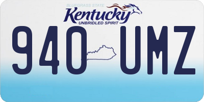 KY license plate 940UMZ
