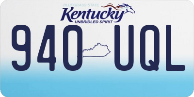 KY license plate 940UQL