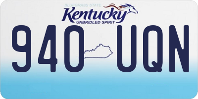 KY license plate 940UQN