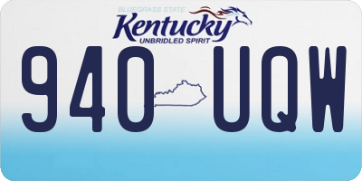 KY license plate 940UQW