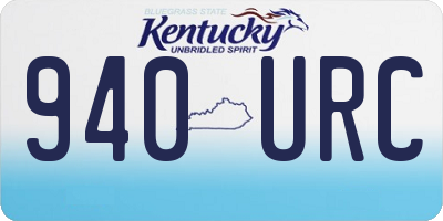 KY license plate 940URC