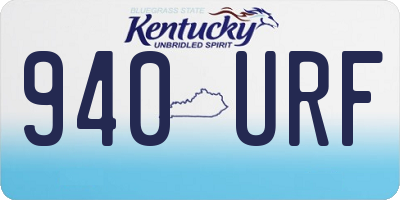 KY license plate 940URF