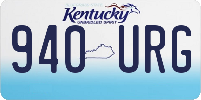 KY license plate 940URG