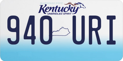 KY license plate 940URI
