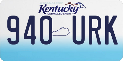 KY license plate 940URK