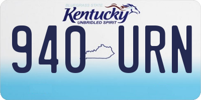 KY license plate 940URN
