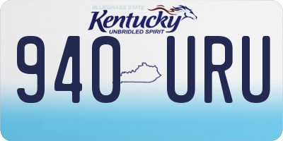 KY license plate 940URU