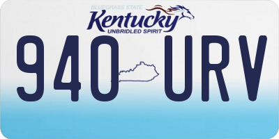 KY license plate 940URV