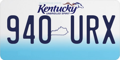 KY license plate 940URX