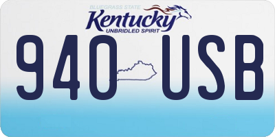 KY license plate 940USB