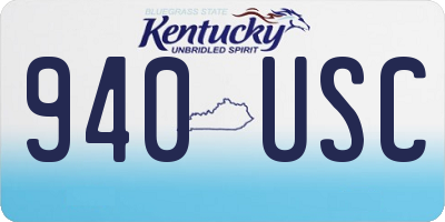 KY license plate 940USC