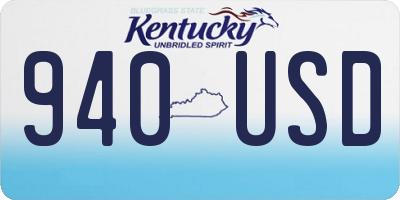 KY license plate 940USD