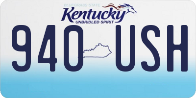 KY license plate 940USH