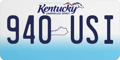 KY license plate 940USI