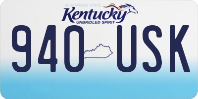 KY license plate 940USK