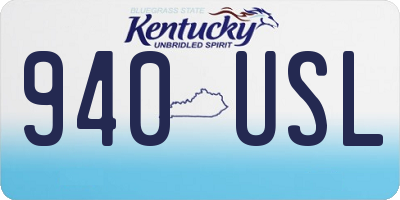 KY license plate 940USL