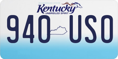 KY license plate 940USO