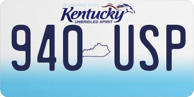 KY license plate 940USP