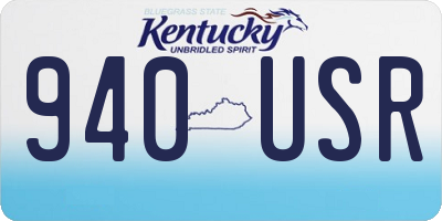 KY license plate 940USR