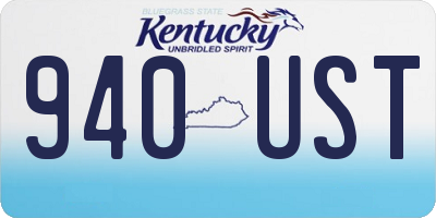 KY license plate 940UST