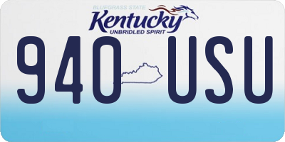 KY license plate 940USU