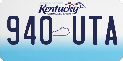 KY license plate 940UTA