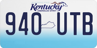 KY license plate 940UTB