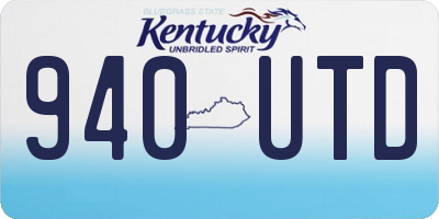 KY license plate 940UTD