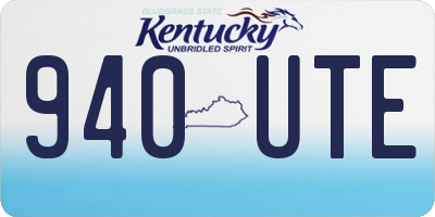 KY license plate 940UTE
