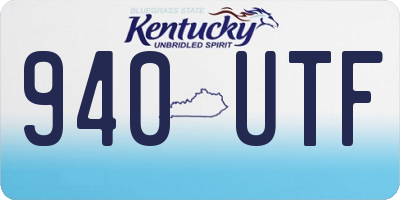KY license plate 940UTF