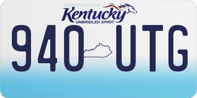 KY license plate 940UTG