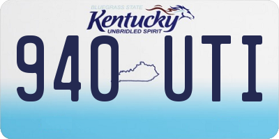 KY license plate 940UTI