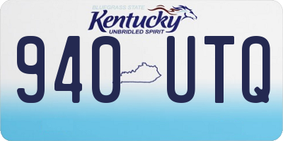 KY license plate 940UTQ