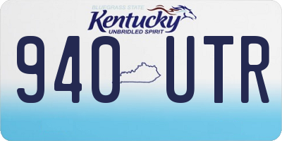 KY license plate 940UTR