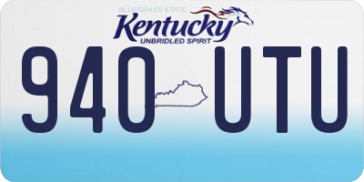 KY license plate 940UTU