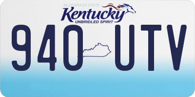 KY license plate 940UTV