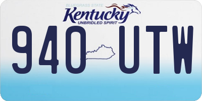 KY license plate 940UTW