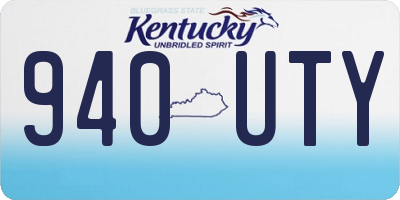 KY license plate 940UTY