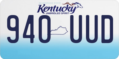 KY license plate 940UUD