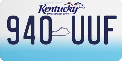 KY license plate 940UUF