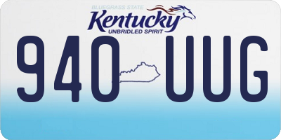 KY license plate 940UUG