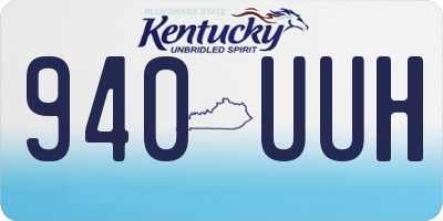 KY license plate 940UUH