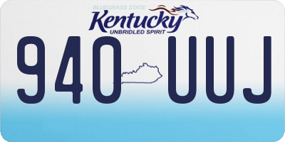 KY license plate 940UUJ